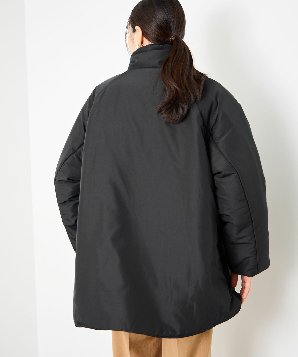 Idnes コクーン中綿ジャケット レディース