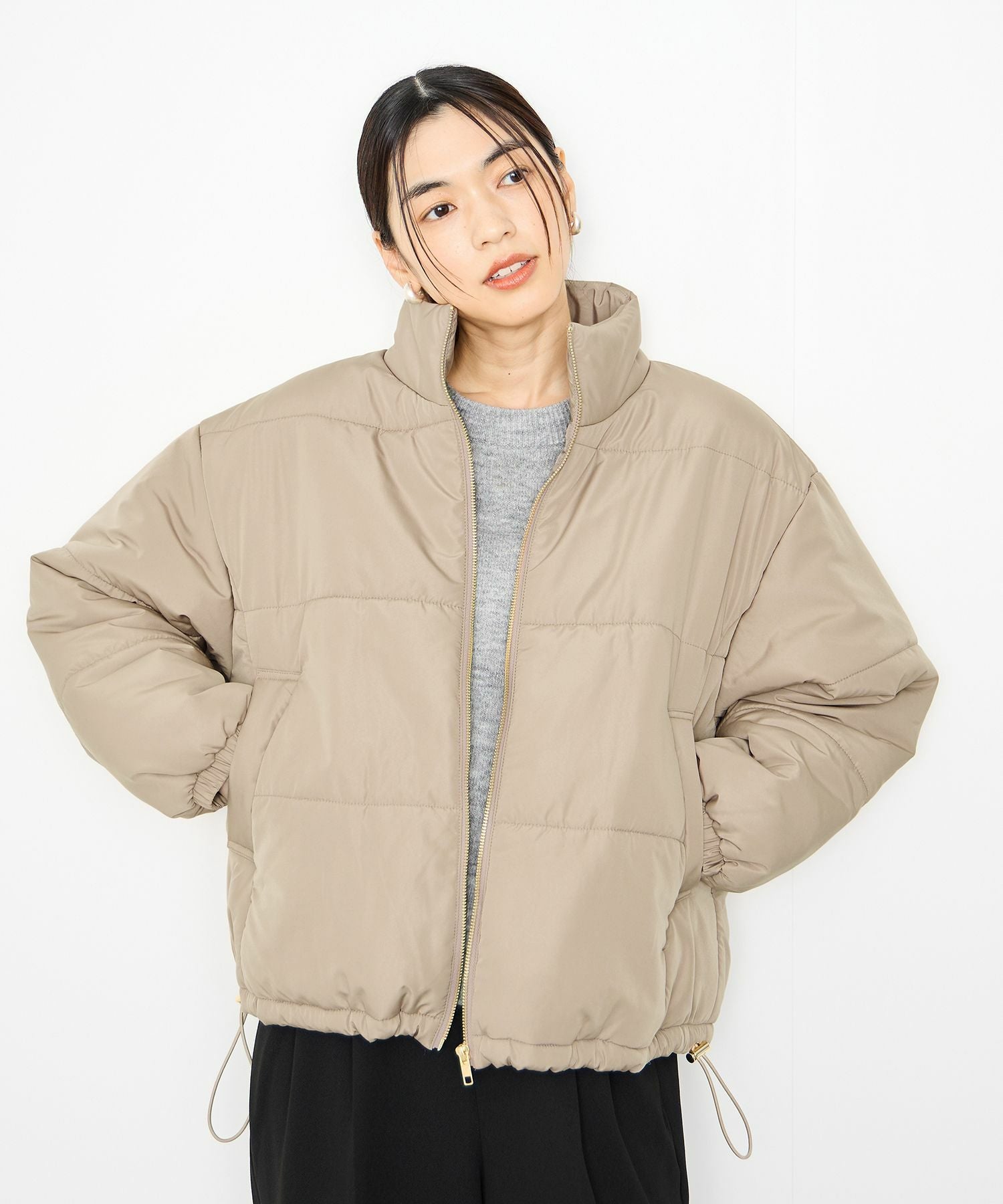 Idnes コンパクト中綿ジャケット レディース