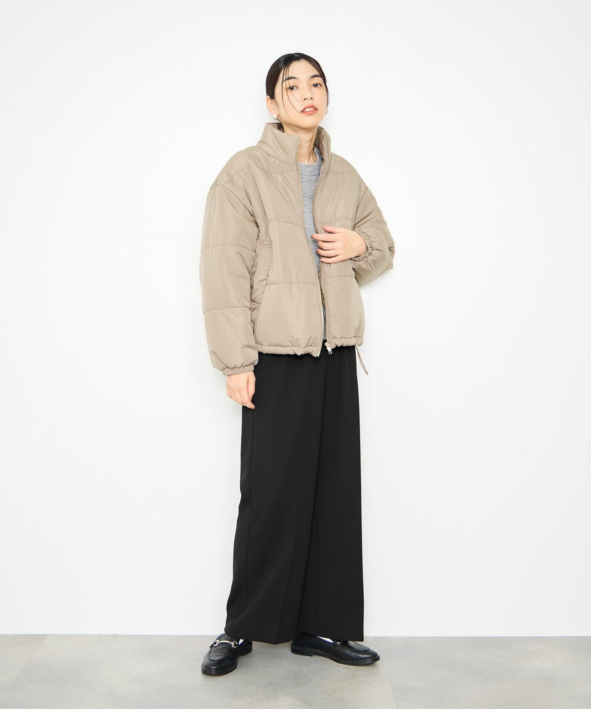 Idnes コクーン中綿ジャケット レディースIdnes コクーン中綿ジャケット レディース