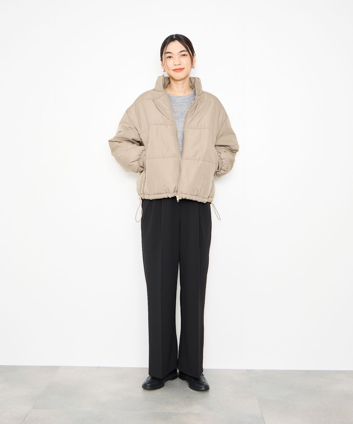 Idnes コクーン中綿ジャケット レディースIdnes コクーン中綿ジャケット レディース