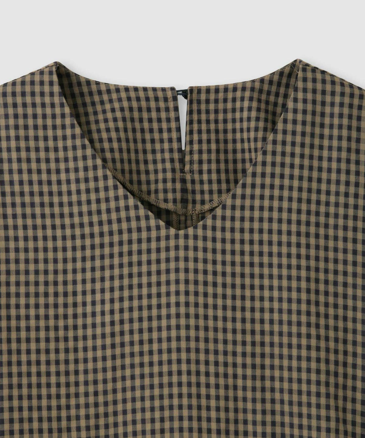 Idnes ペプラムギンガムチェックブラウス レディース