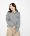 Idnes  裏起毛ロゴハーフジッププルオーバー レディース商品サムネイル-2