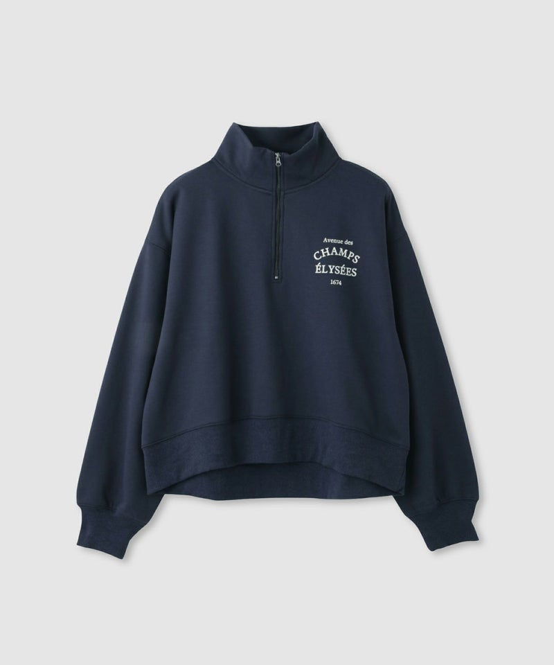 Idnes 裏起毛ロゴハーフジッププルオーバー レディース商品画像-14