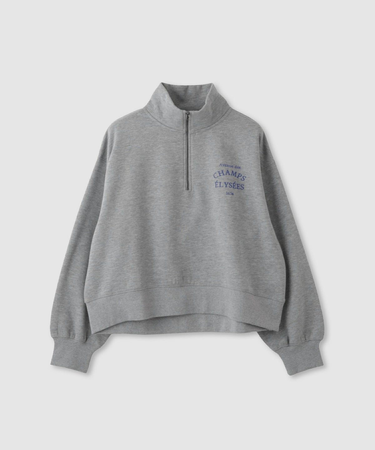  Idnes 裏起毛ロゴハーフジッププルオーバー レディース