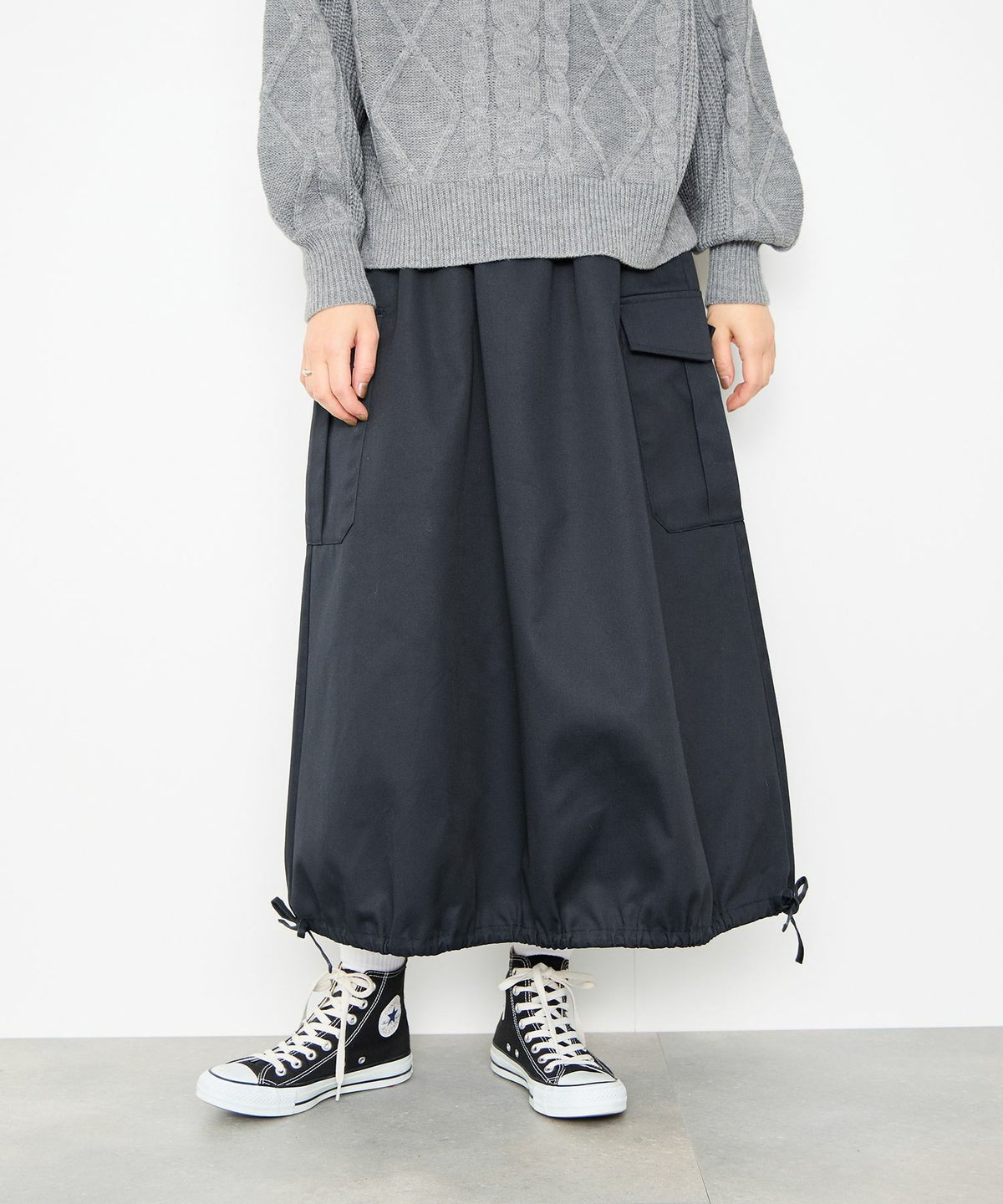 Idnes バルーンカーゴスカート レディース