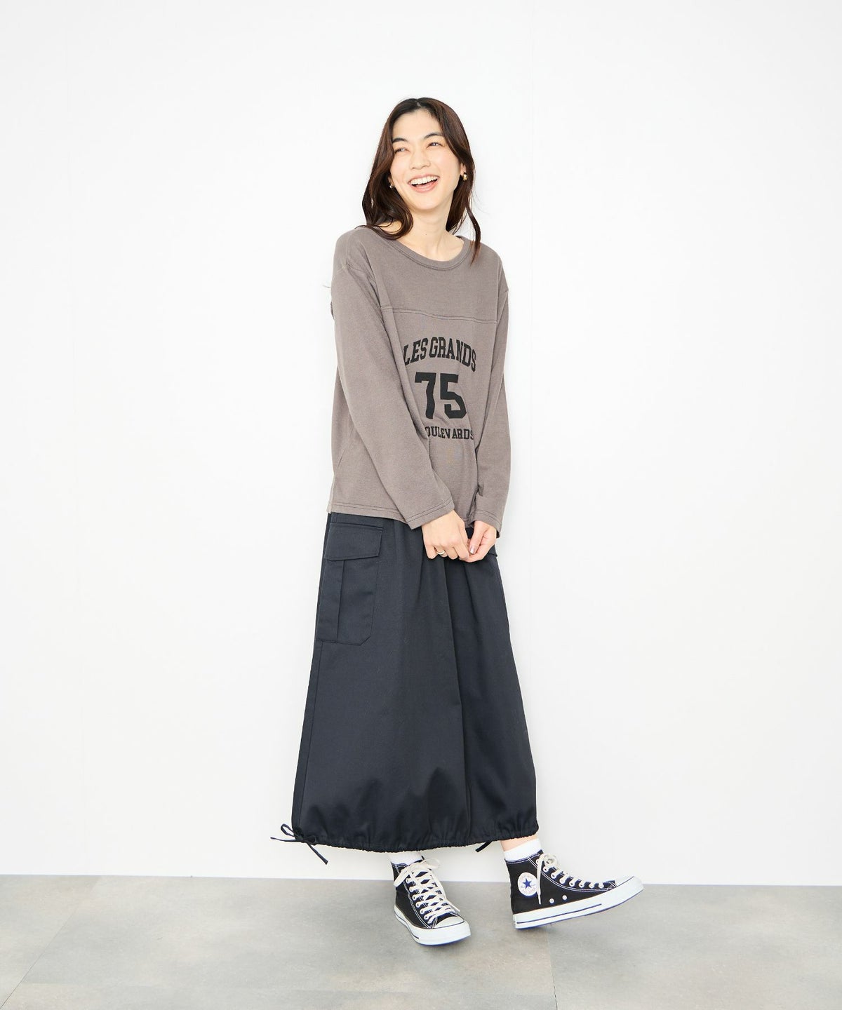 Idnes バルーンカーゴスカート レディース