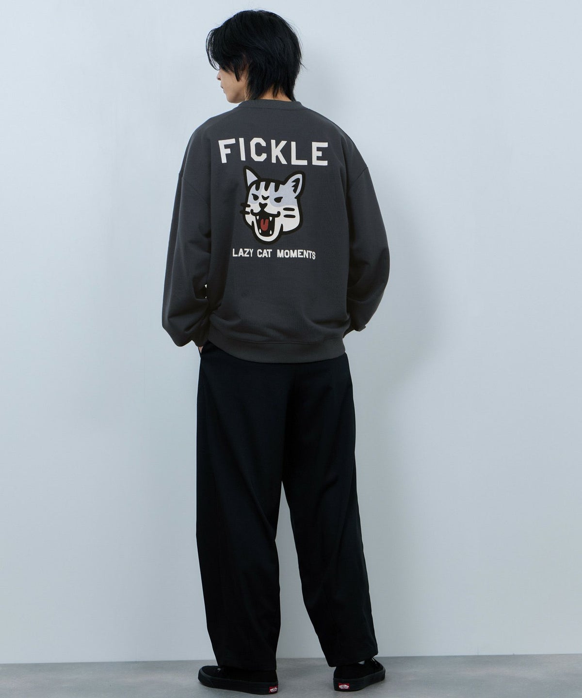 NAVY アニマルフェイス裏毛トレーナー メンズ