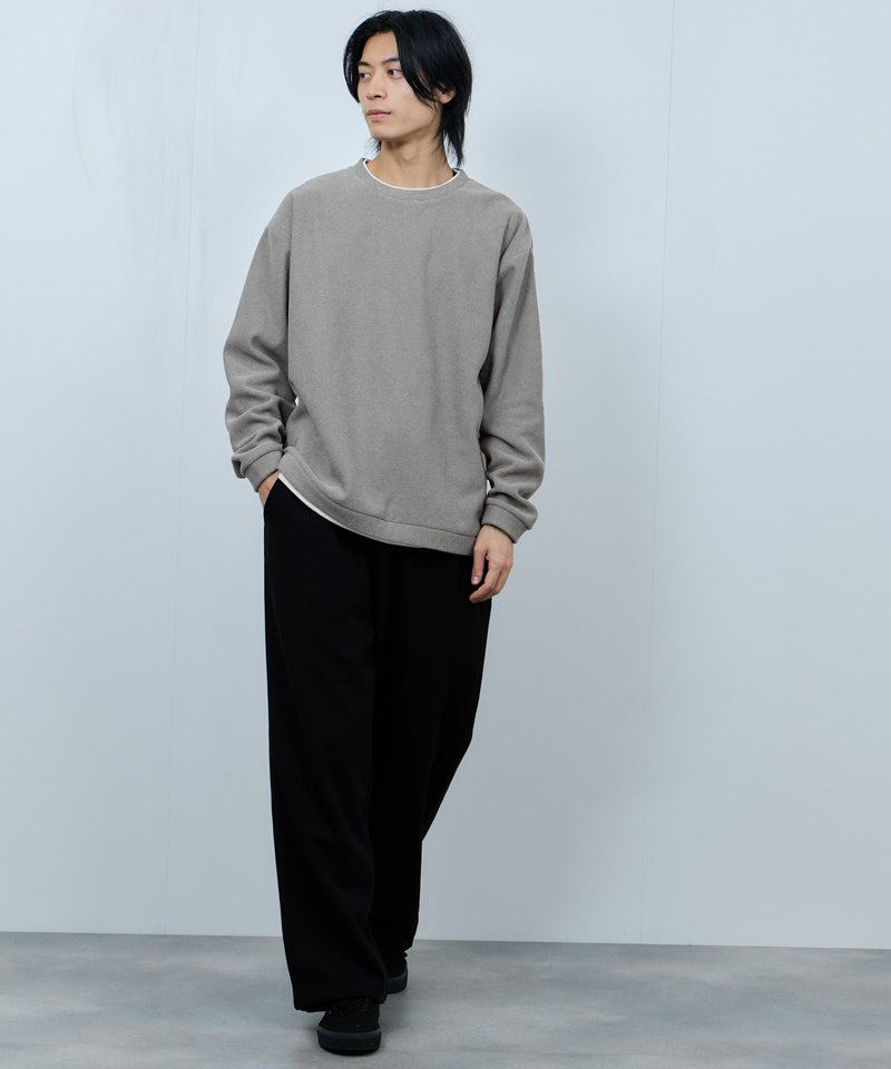 NAVY ハニカム裏起毛フェイククルーネックトレーナー メンズ商品画像-8