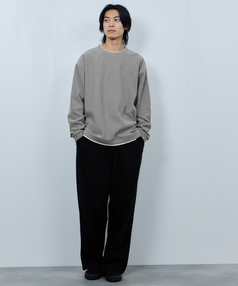 NAVY ハニカム裏起毛フェイククルーネックトレーナー メンズ商品画像-9