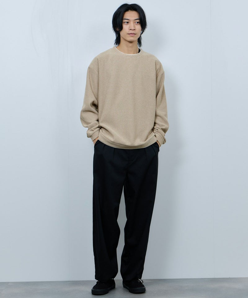 NAVY  ハニカム裏起毛フェイククルーネックトレーナー メンズ商品画像-17