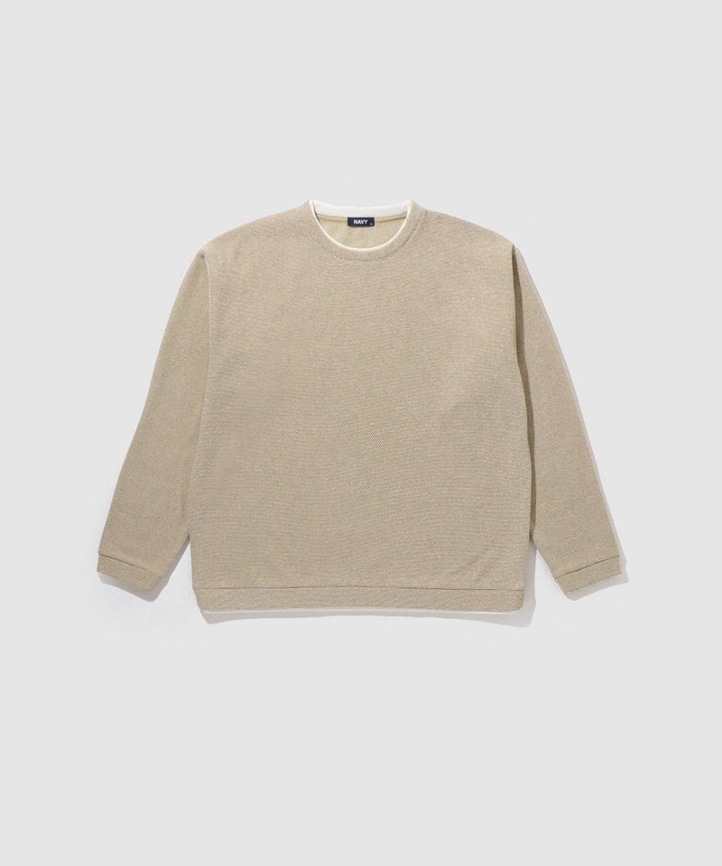 NAVY  ハニカム裏起毛フェイククルーネックトレーナー メンズ商品画像-21