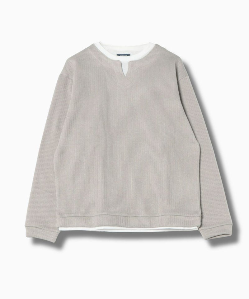 NAVY 針抜き裏起毛フェイクキーネックトレーナー メンズ商品画像-22