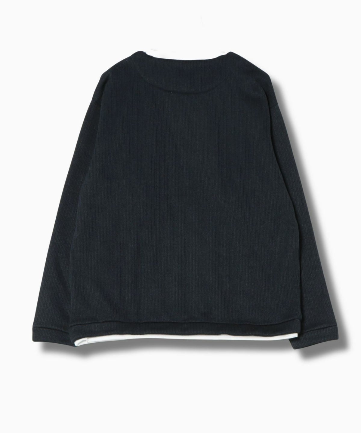 NAVY 針抜き裏起毛フェイクキーネックトレーナー メンズ