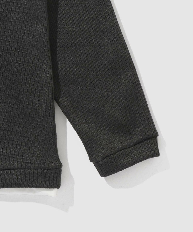 NAVY  針抜き裏起毛フェイクキーネックトレーナー メンズ商品画像-25