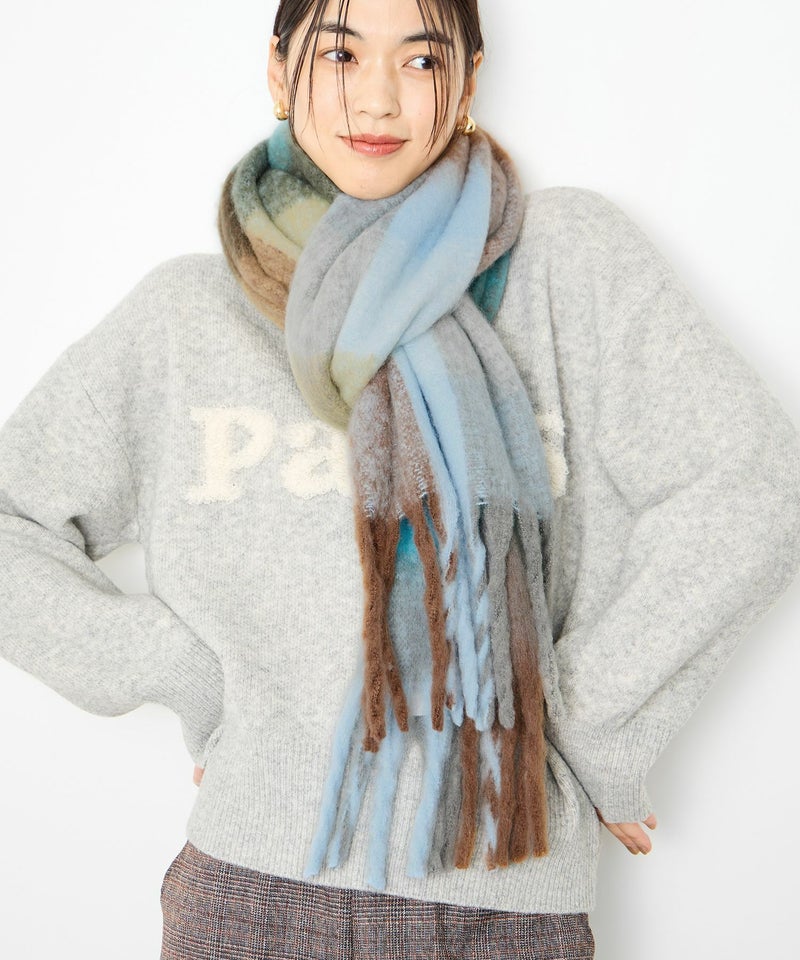 Idnes マルチチェックボリュームストール レディース商品画像-5