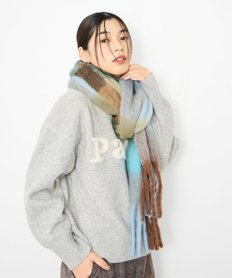 Idnes マルチチェックボリュームストール レディース商品画像-6