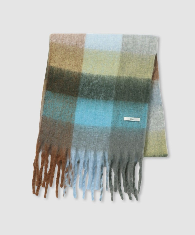 Idnes マルチチェックボリュームストール レディース商品画像-8