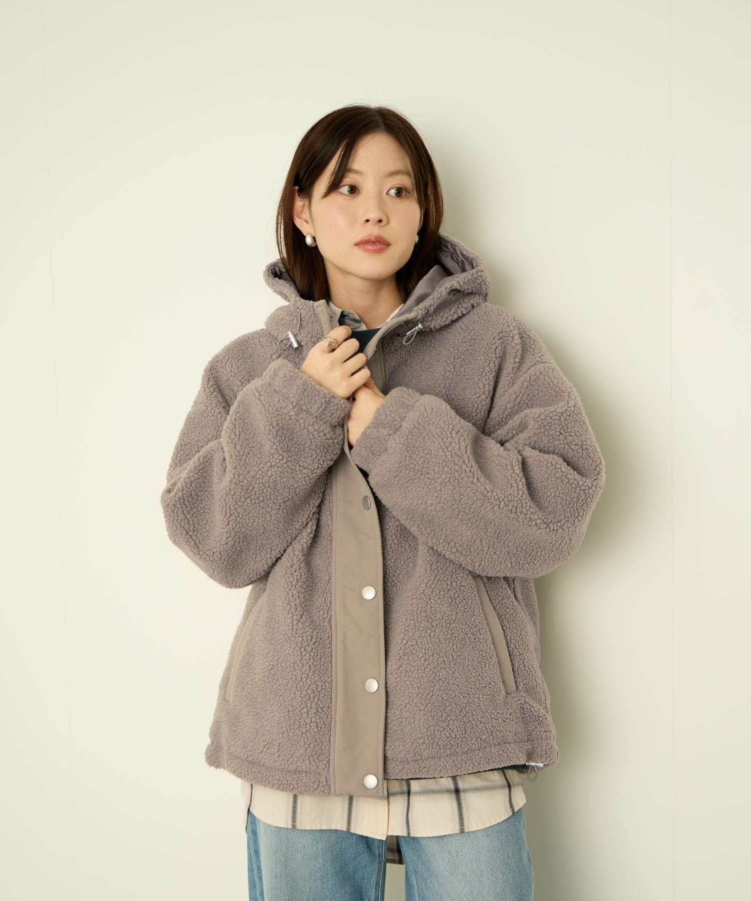 CONVERSE ボアフードジャケット レディース