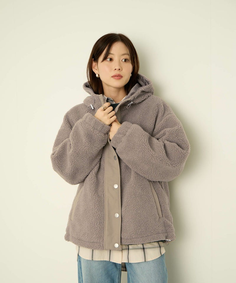 CONVERSE  ボアフードジャケット レディース商品画像-4