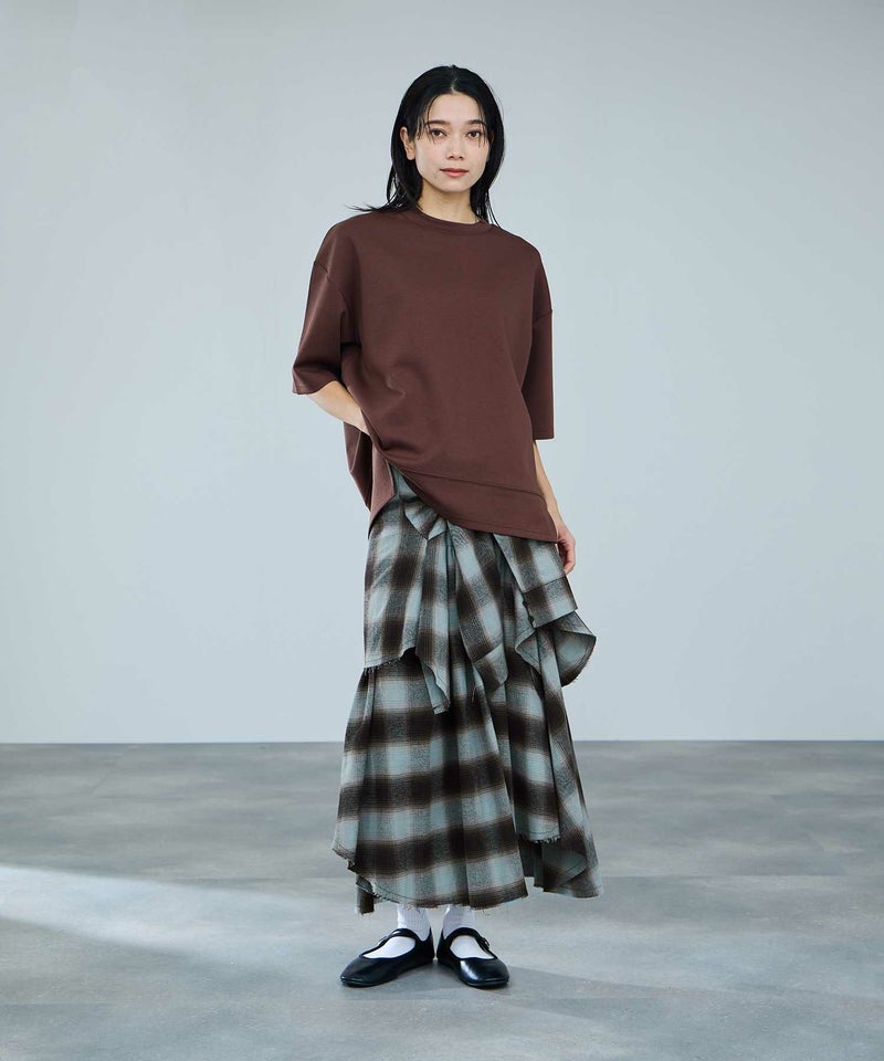 milli de l'air フェイクスリーブチェックスカート レディース商品画像-3
