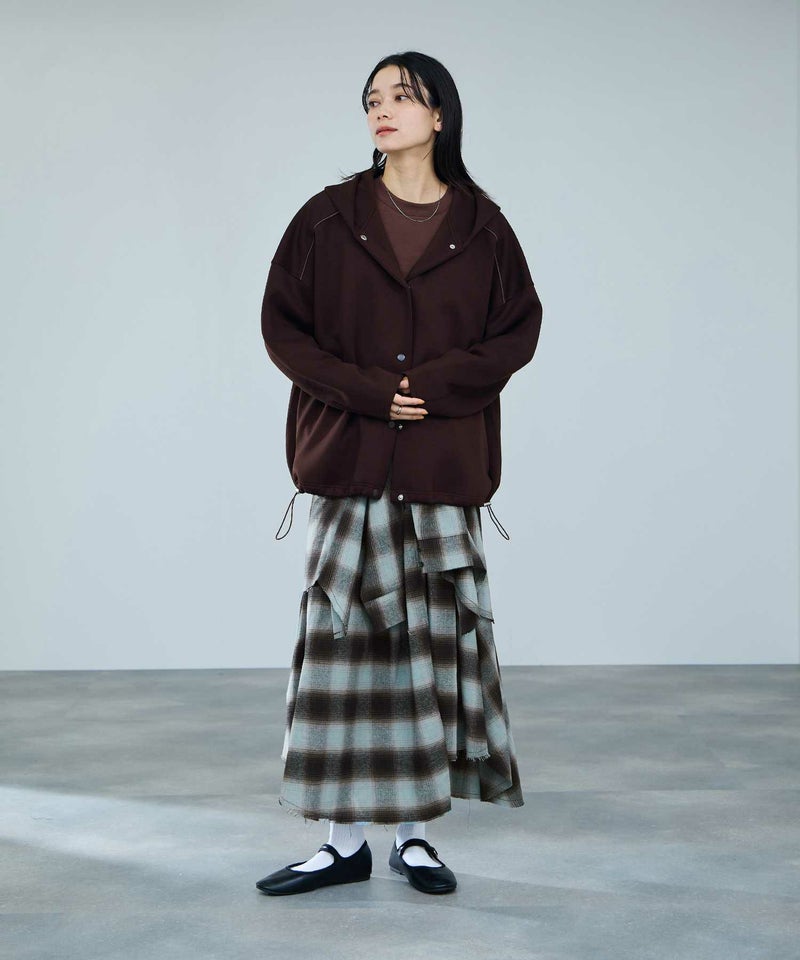 milli de l'air  フェイクスリーブチェックスカート レディース商品画像-6
