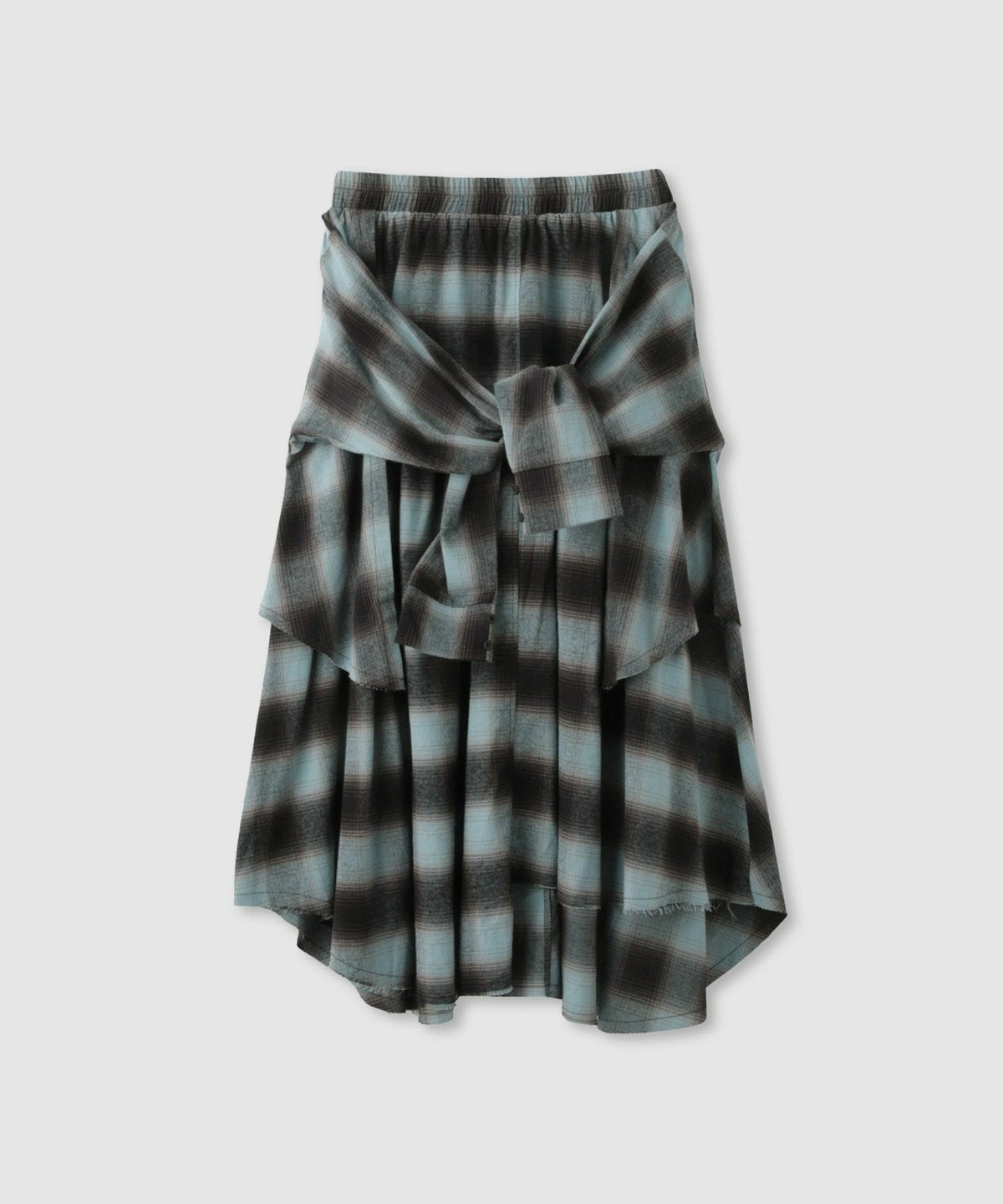 milli de l'air フェイクスリーブチェックスカート レディース