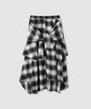 milli de l'air フェイクスリーブチェックスカート レディース