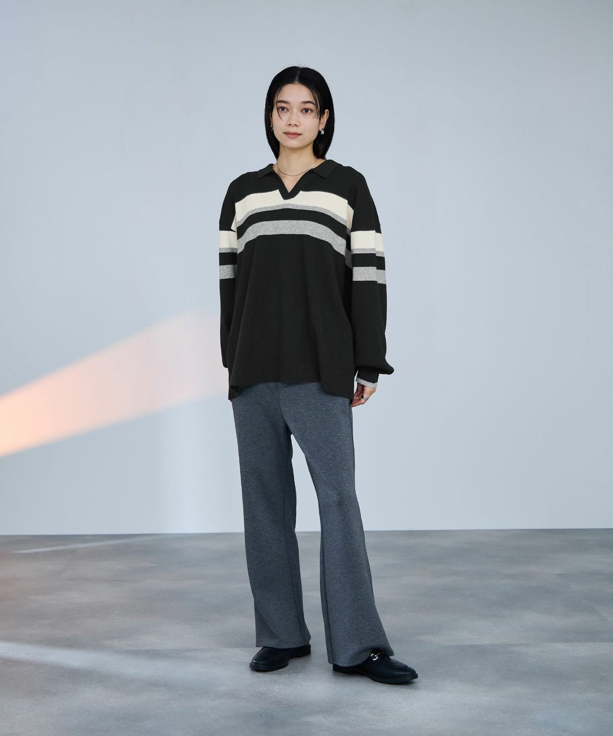 milli de l'air 配色ポロニット レディース