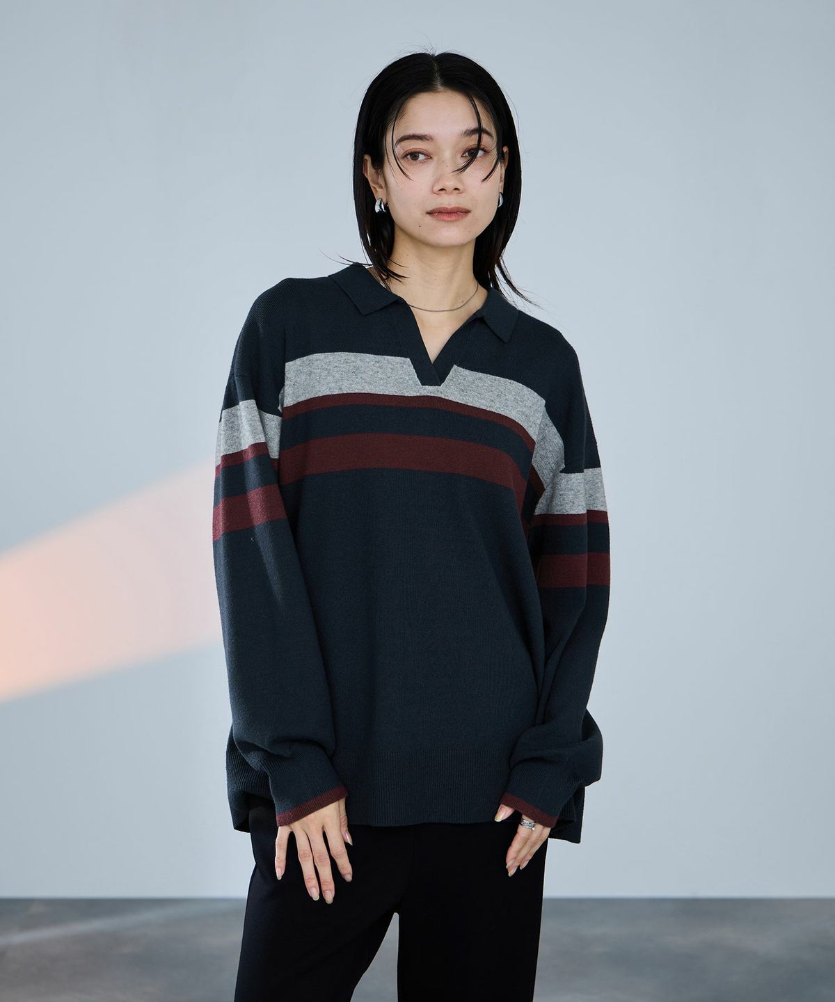 milli de l'air 配色ポロニット レディース