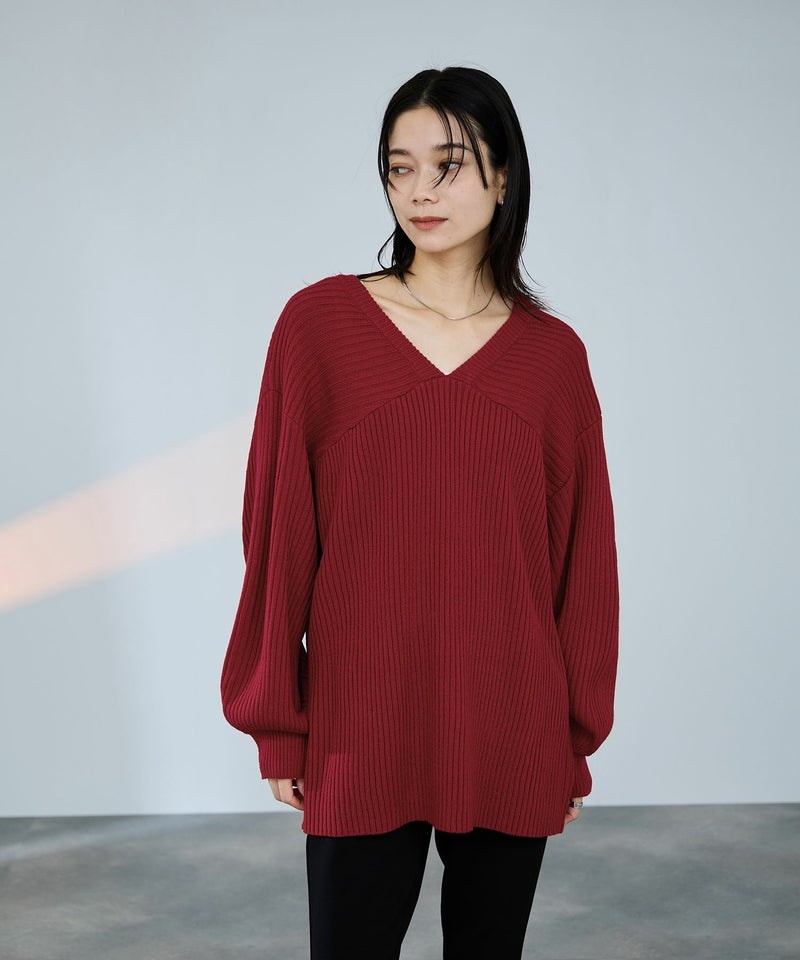 [期間限定knit]milli de l'air  前後2WAYバルキーニット レディース商品画像-2