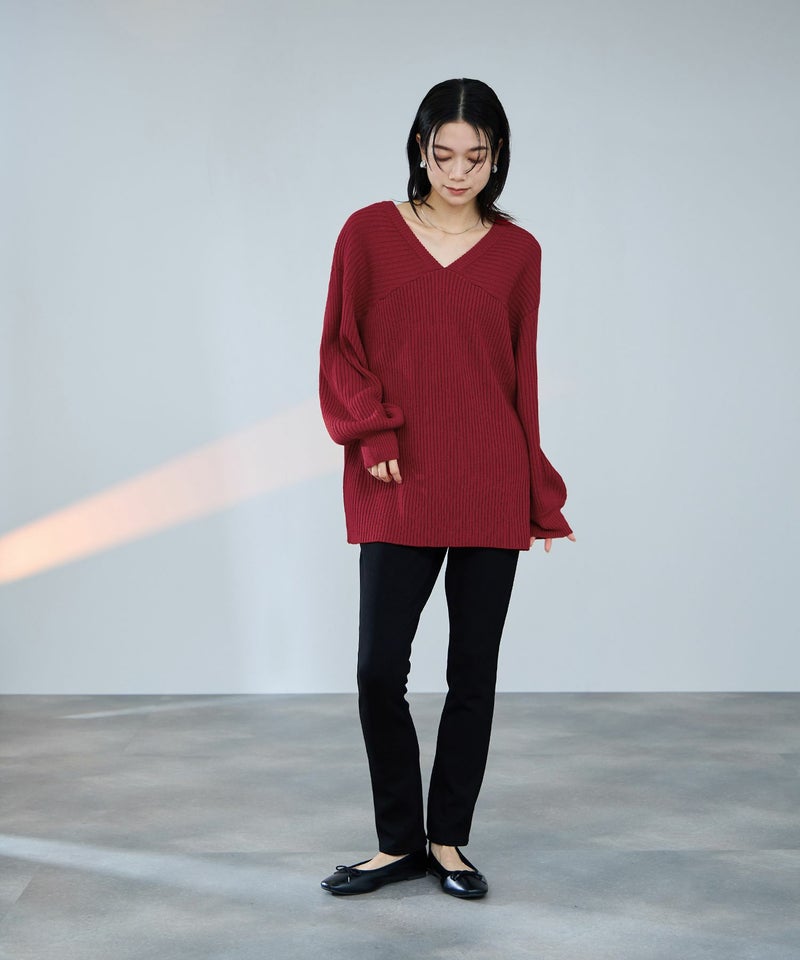 [期間限定knit]milli de l'air  前後2WAYバルキーニット レディース商品画像-9