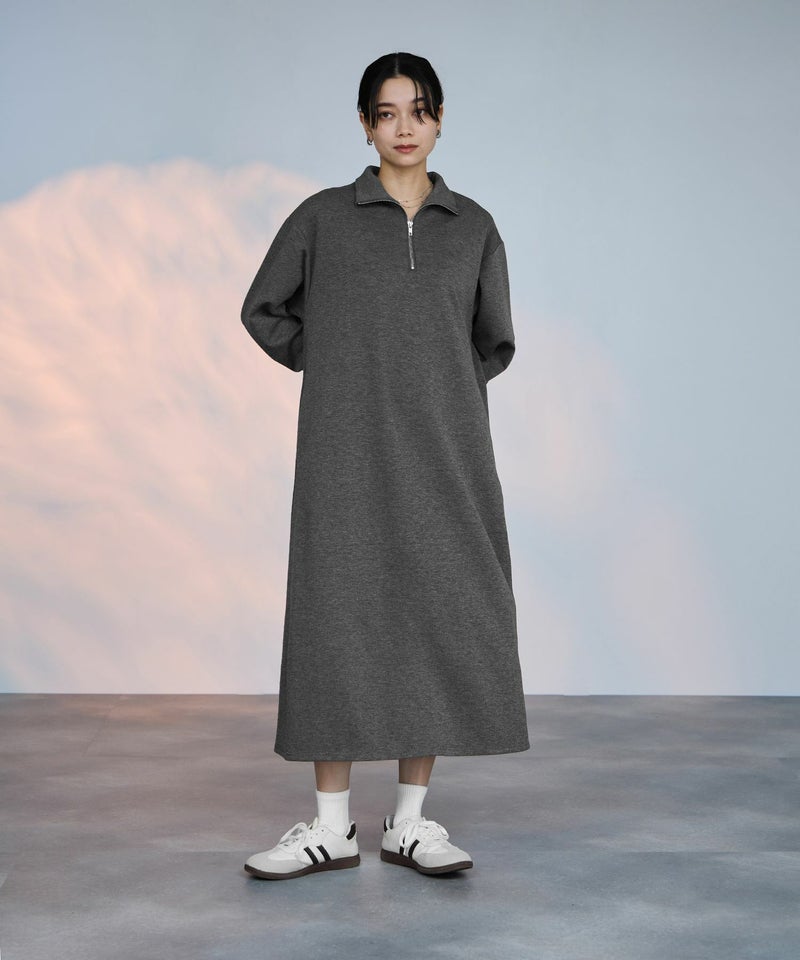 milli de l'air パフィバック ダンボールニット ハーフジップワンピース レディース商品画像-2