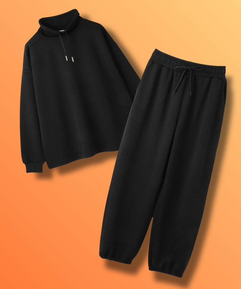 NAVY ハピ楽 もちもち素材 スタンドネックルームセット レディース商品画像-1