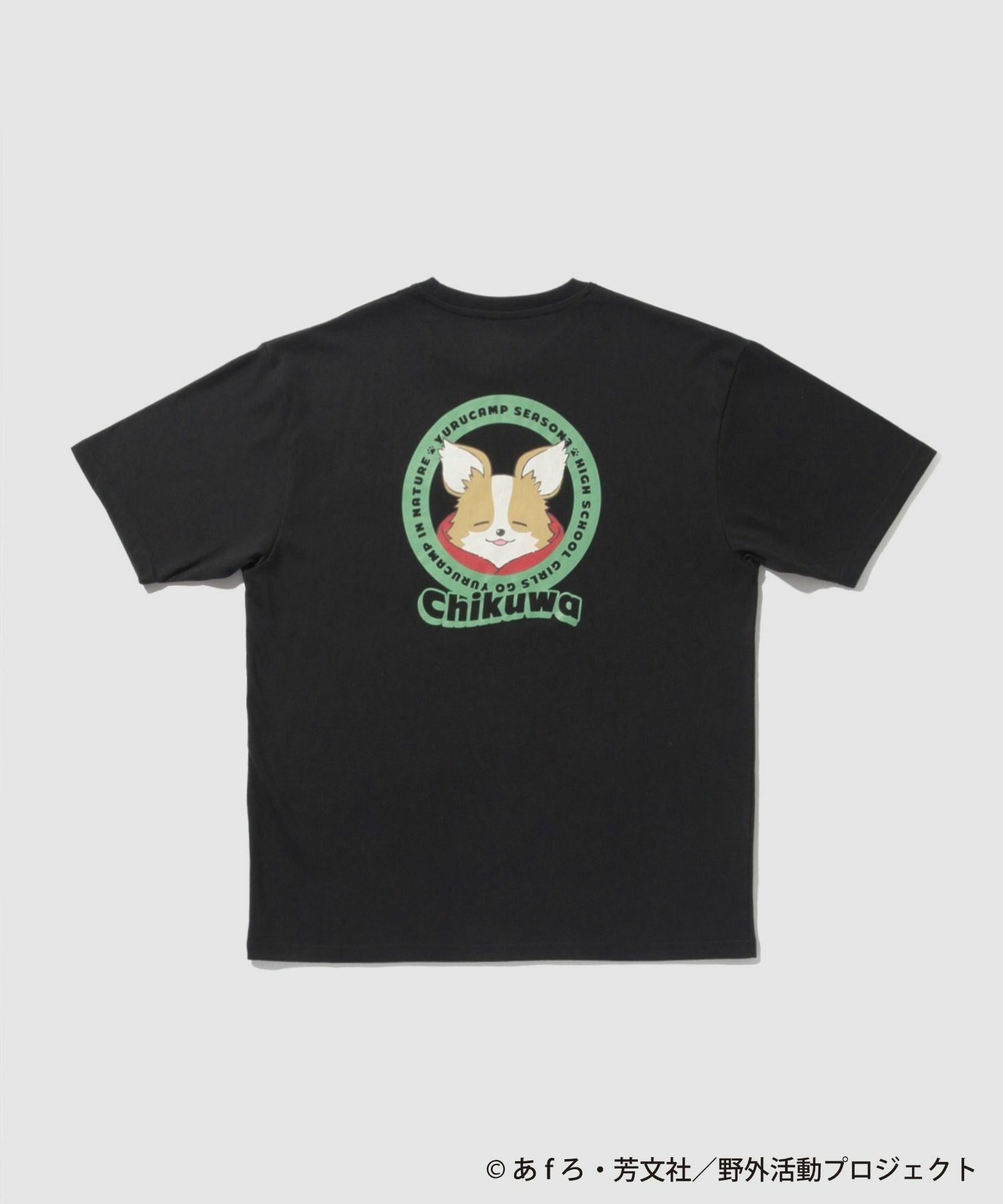 ゆるキャン△ SEASON3』 バックプリントポケット付きTシャツ ブラック