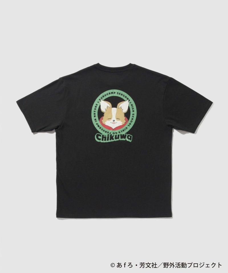 『ゆるキャン△ SEASON3』 バックプリントポケット付きTシャツ ブラック メンズ メール便 対応商品商品画像-1