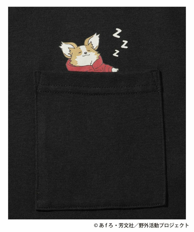 『ゆるキャン△ SEASON3』 バックプリントポケット付きTシャツ ブラック メンズ メール便 対応商品商品画像-4