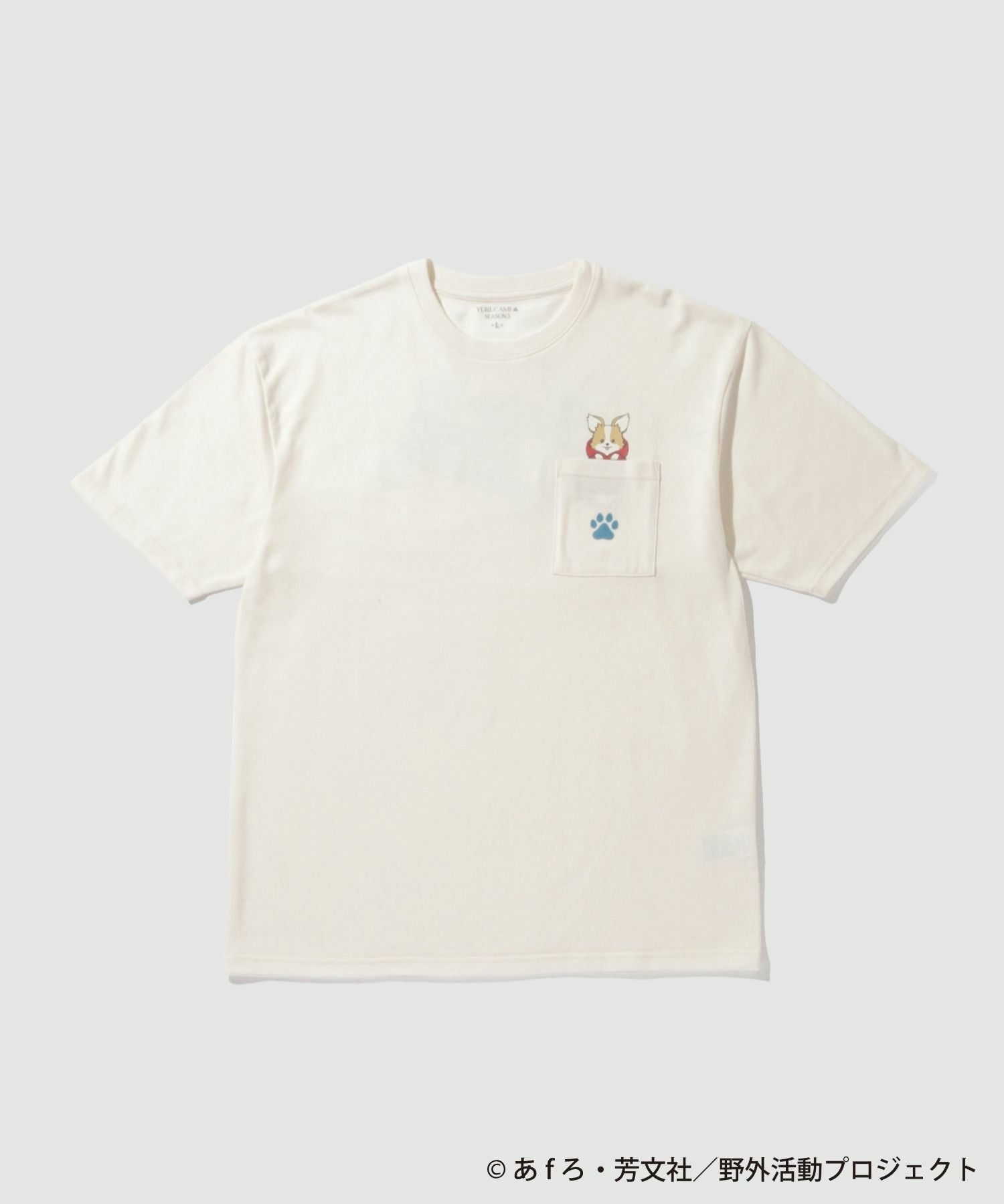 ゆるキャン△ SEASON3』 バックプリントポケット付きTシャツ ホワイト