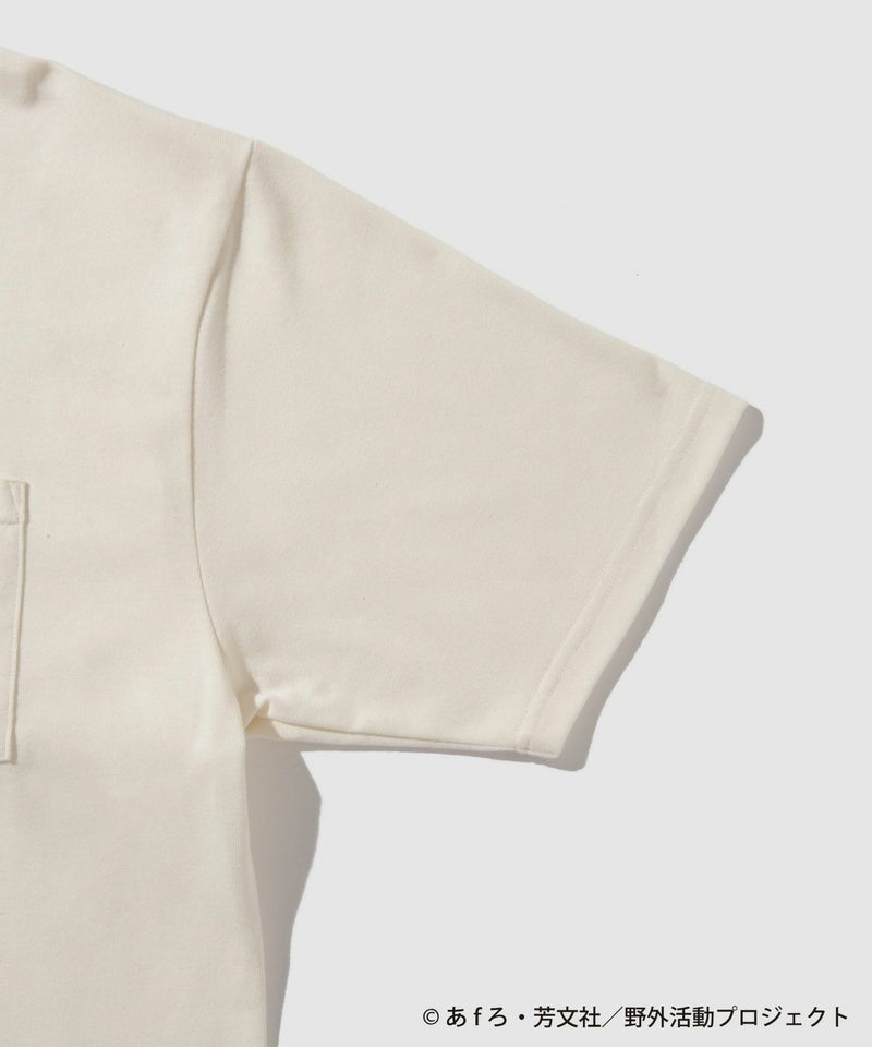 『ゆるキャン△ SEASON3』 バックプリントポケット付きTシャツ ホワイト メンズ メール便 対応商品商品画像-5