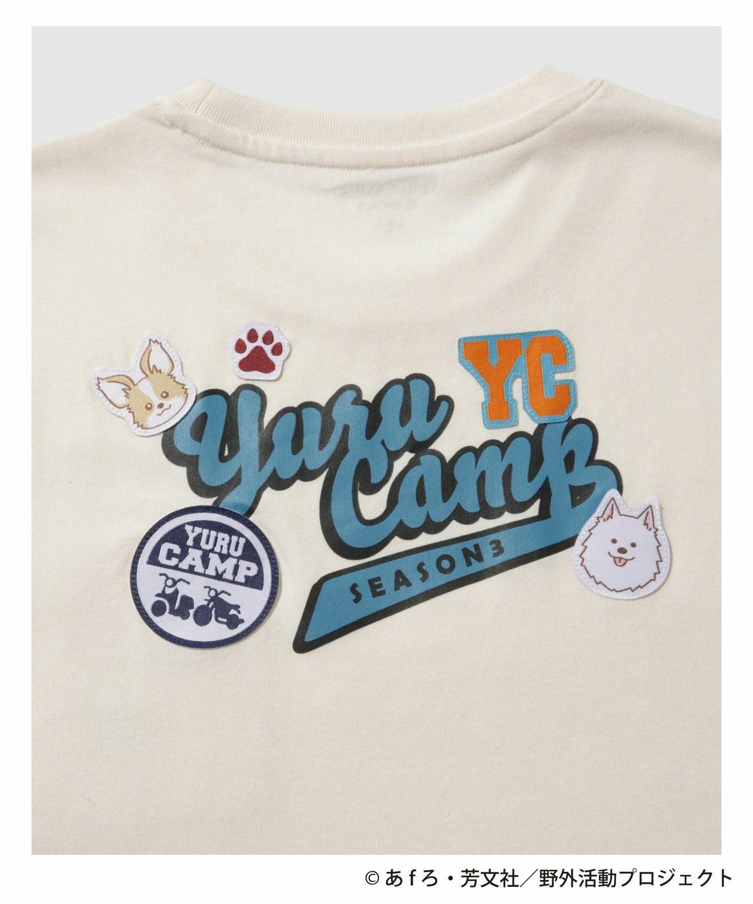 ゆるキャン△ SEASON3』 バックプリントポケット付きTシャツ ホワイト