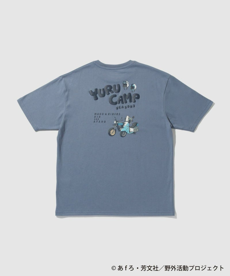 『ゆるキャン△ SEASON３』 バックプリントTシャツ ブルー メンズ メール便 対応商品商品画像-1