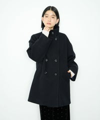 Idnes スタンドカラーミドルコート レディース