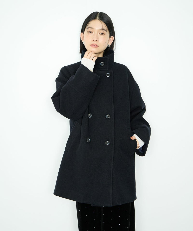 [値下げ]Idnes  スタンドカラーミドルコート レディース商品画像-1