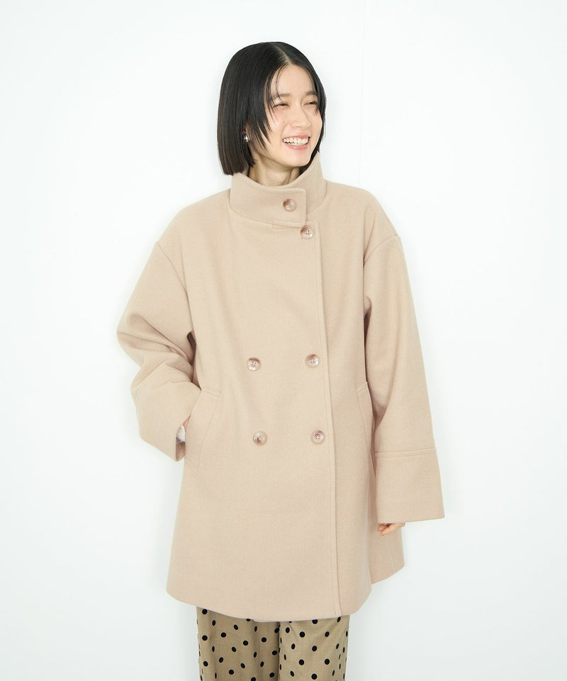 Idnes スタンドカラーミドルコート レディース商品画像-3