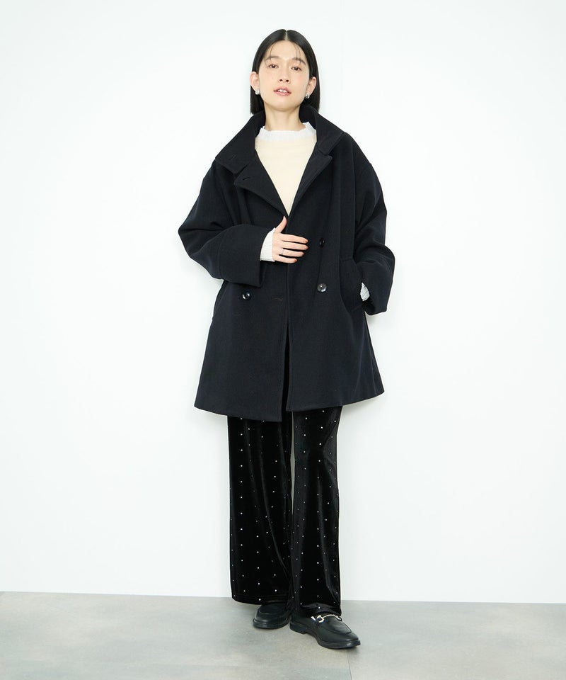 Idnes スタンドカラーミドルコート レディース商品画像-10