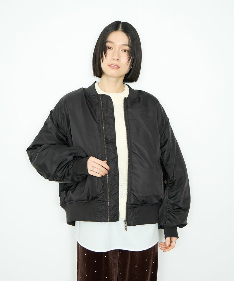 [値下げ]Idnes  中綿MA-1タイプジャケット レディース商品画像-2