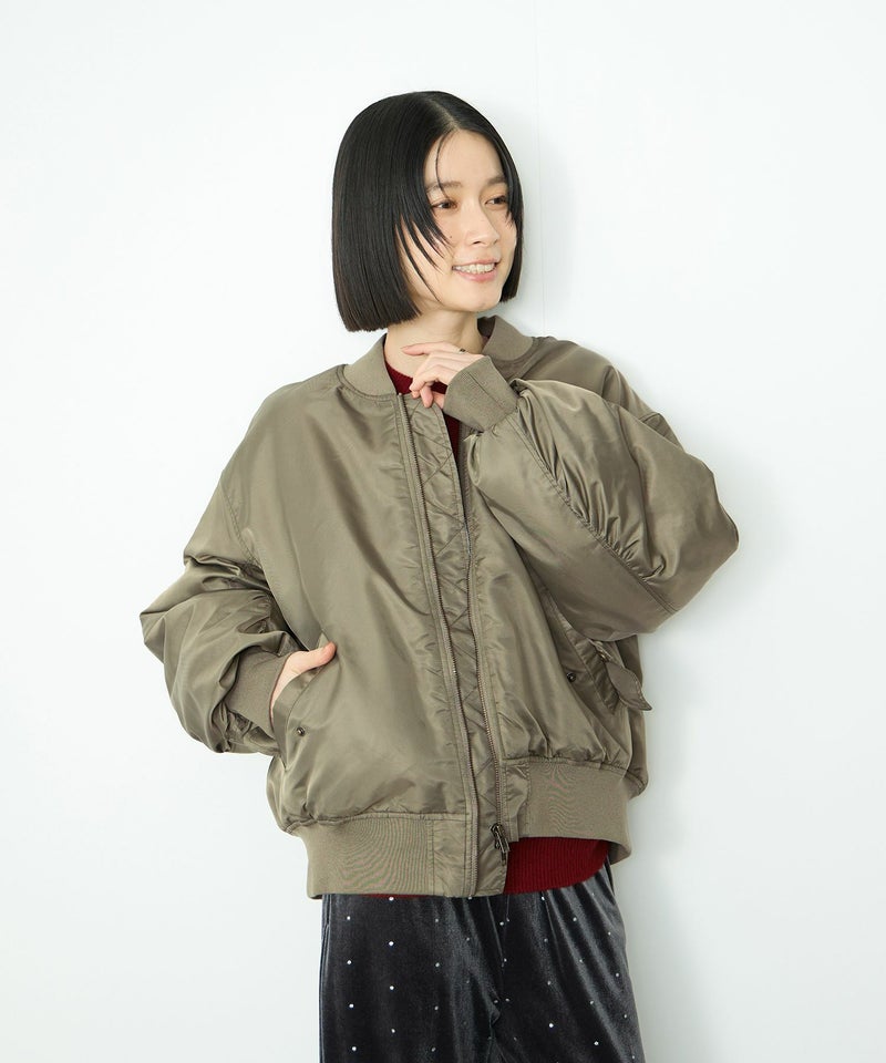 Idnes 中綿MA-1タイプジャケット レディース商品画像-3