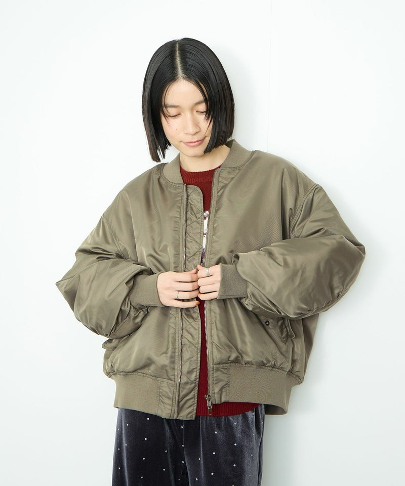 Idnes 中綿MA-1タイプジャケット レディース商品画像-4