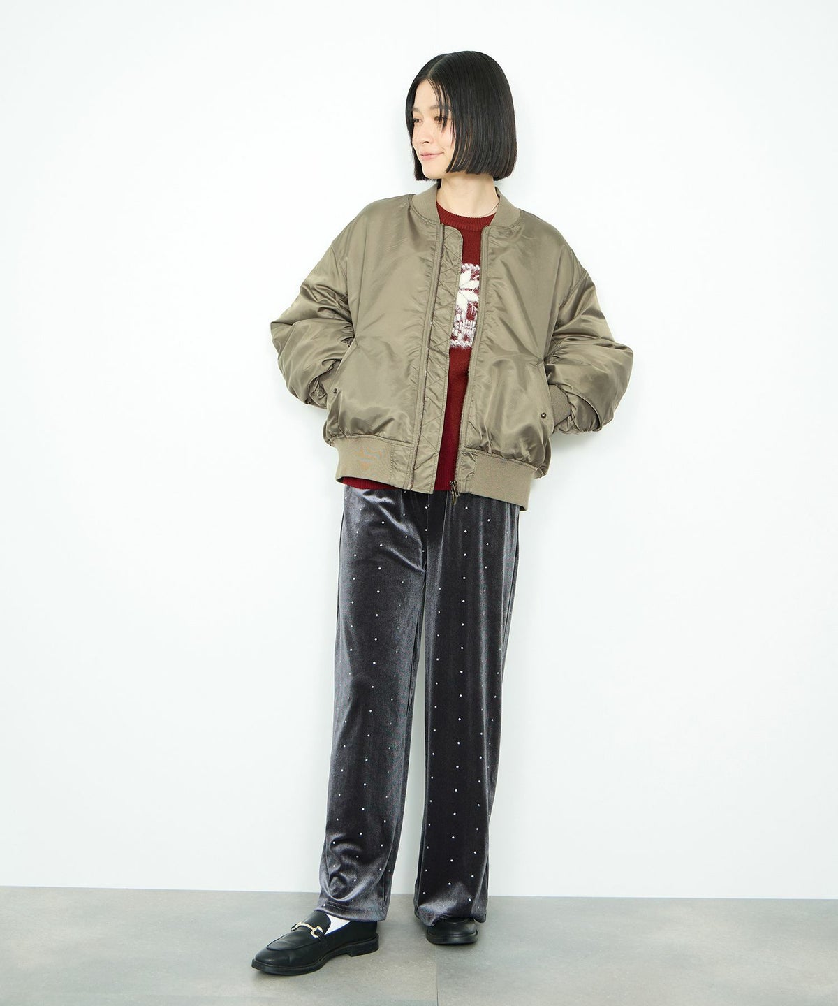 Idnes 中綿MA-1タイプジャケット レディース