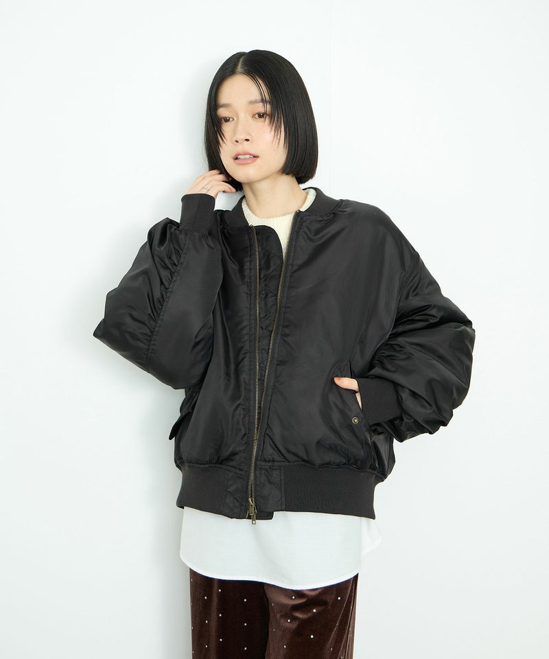 Idnes 中綿MA-1タイプジャケット レディース商品画像-8