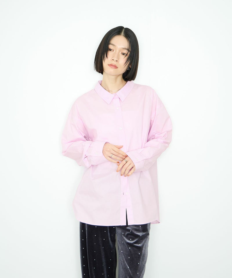 Idnes  レギュラーカラーオーバーサイズシャツ レディース商品画像-4